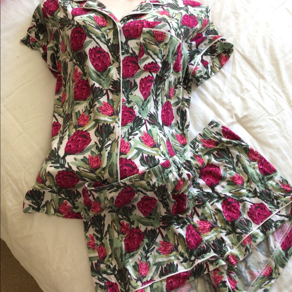 LEAF 🍃 PRINT PJS SHORTS SET